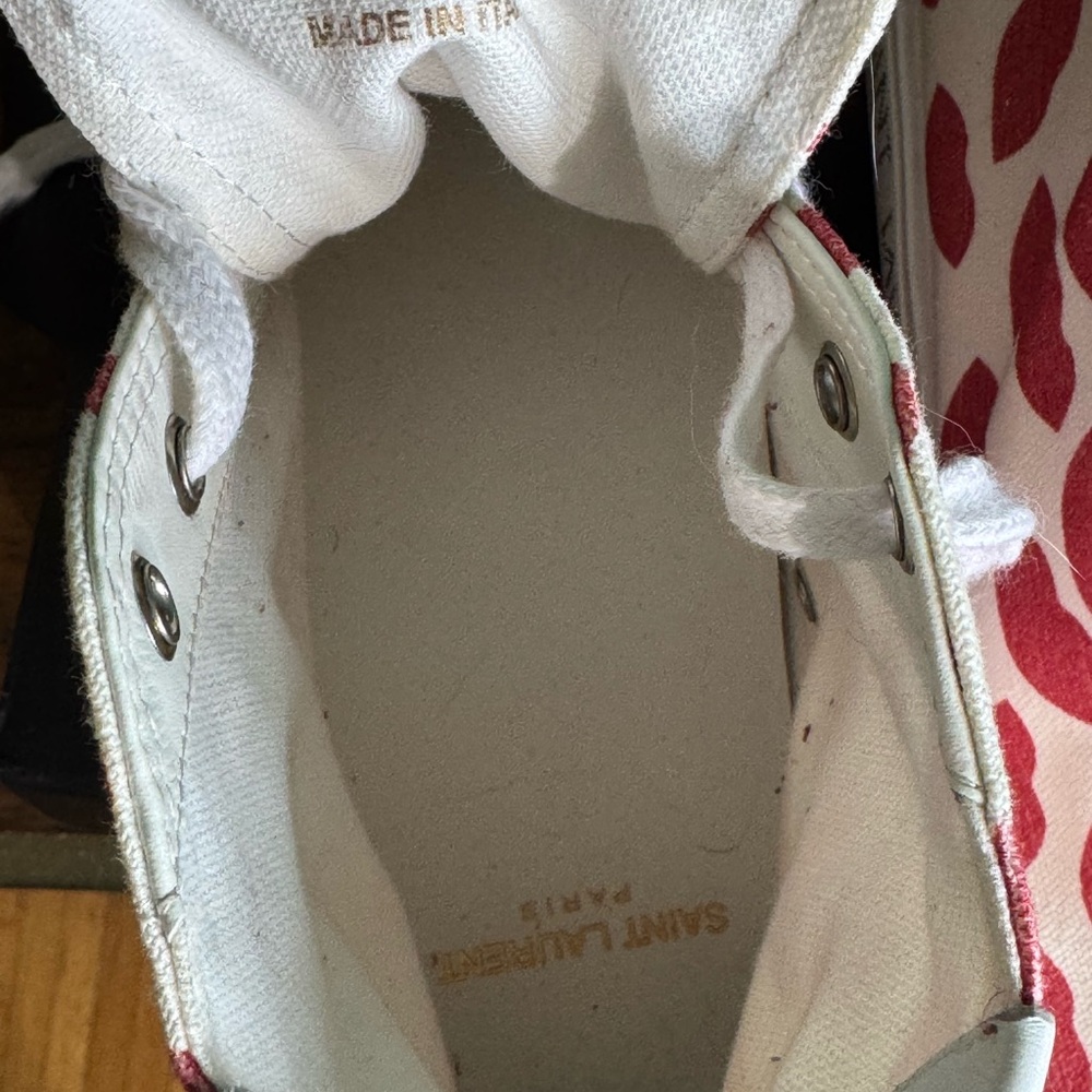 Saint Laurent MALIBU LIPS Printed HIGH-TOP Women's Sneakers EU 41 US 10 - Picture 9 of 16